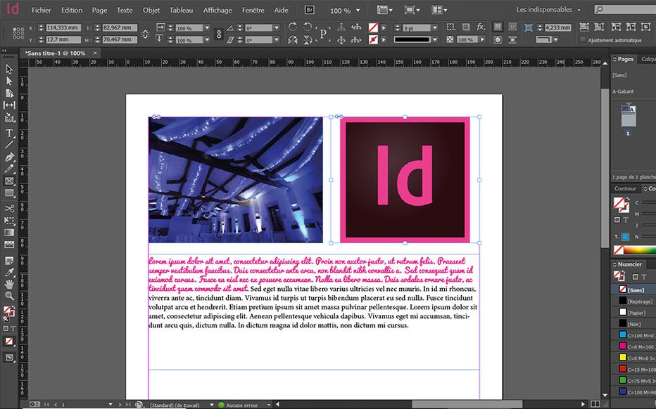 Cours personnalisé Adobe InDesign à Sherbrook